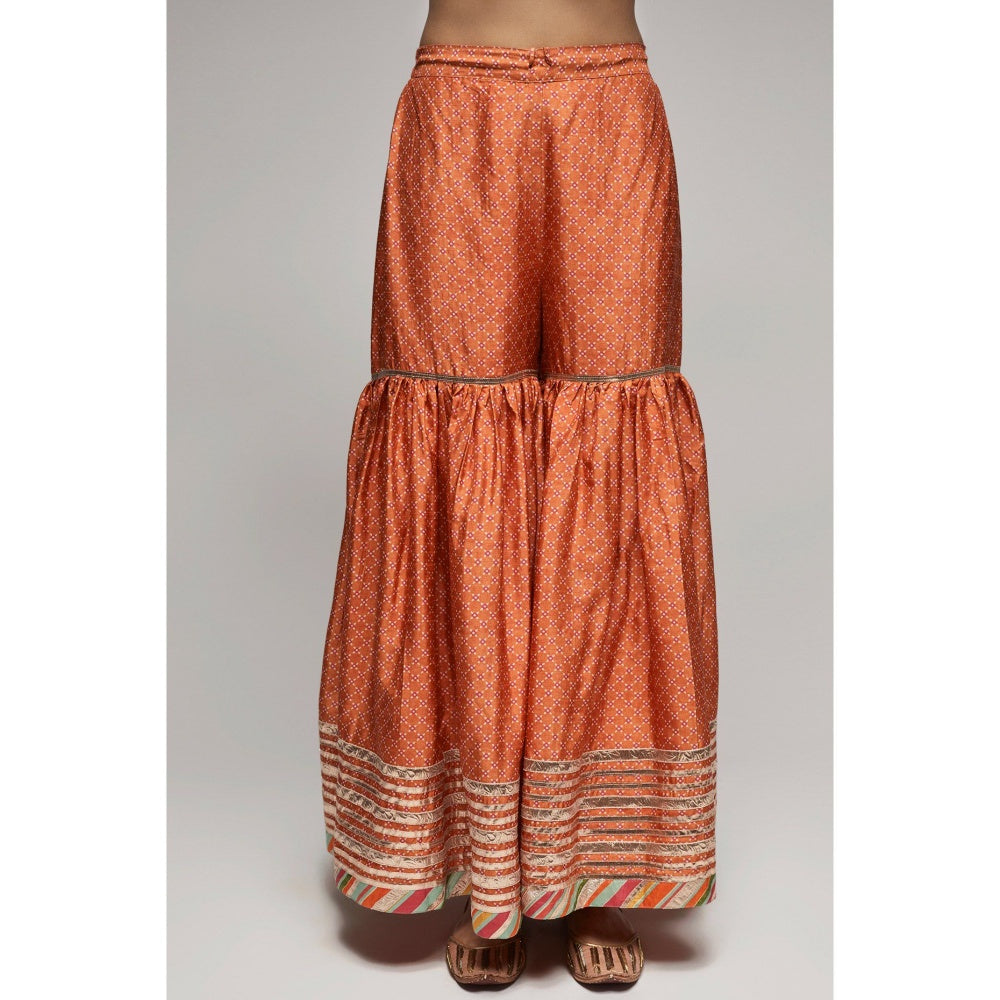 Gopi Vaid Orange Tilla Short Garara (Set of 3)
