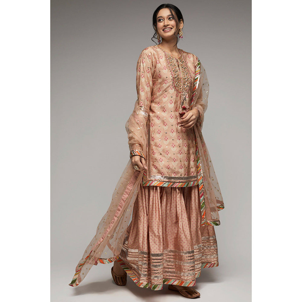 Gopi Vaid Pink Tilla Short Garara (Set of 3)