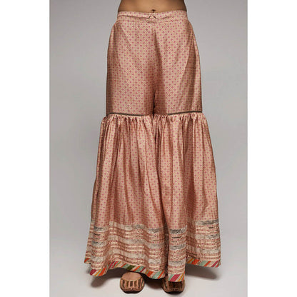 Gopi Vaid Pink Tilla Short Garara (Set of 3)