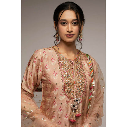 Gopi Vaid Pink Tilla Short Garara (Set of 3)