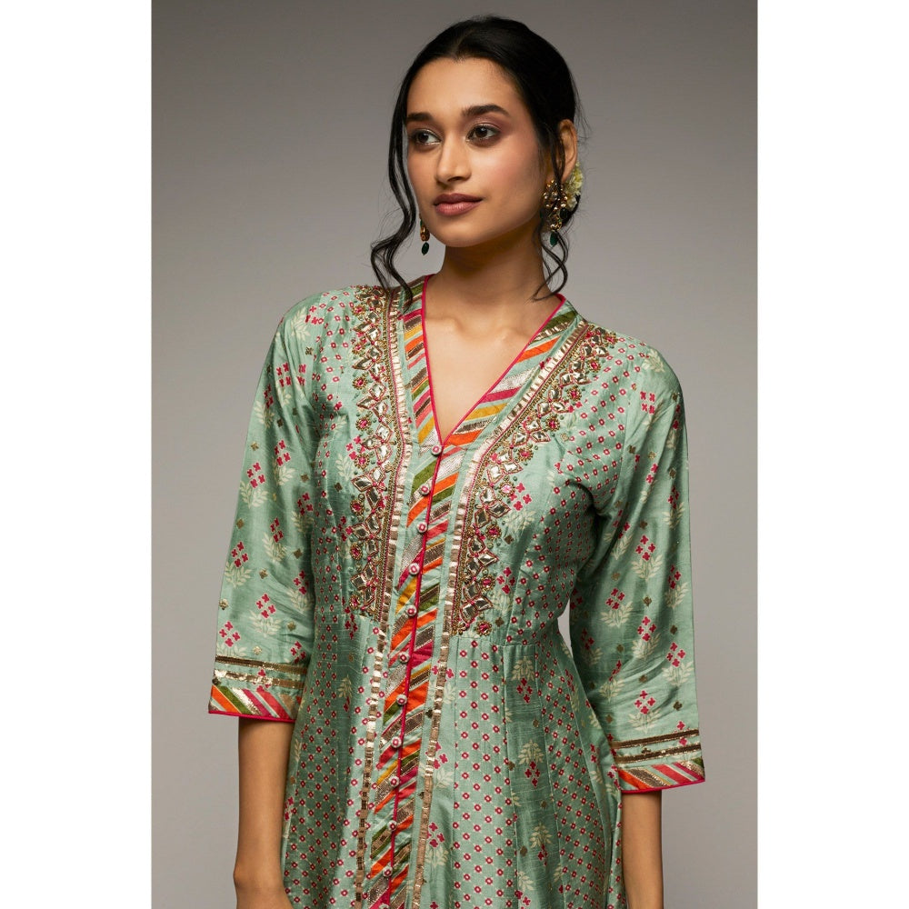 Gopi Vaid Blue Tilla Fo Tunic