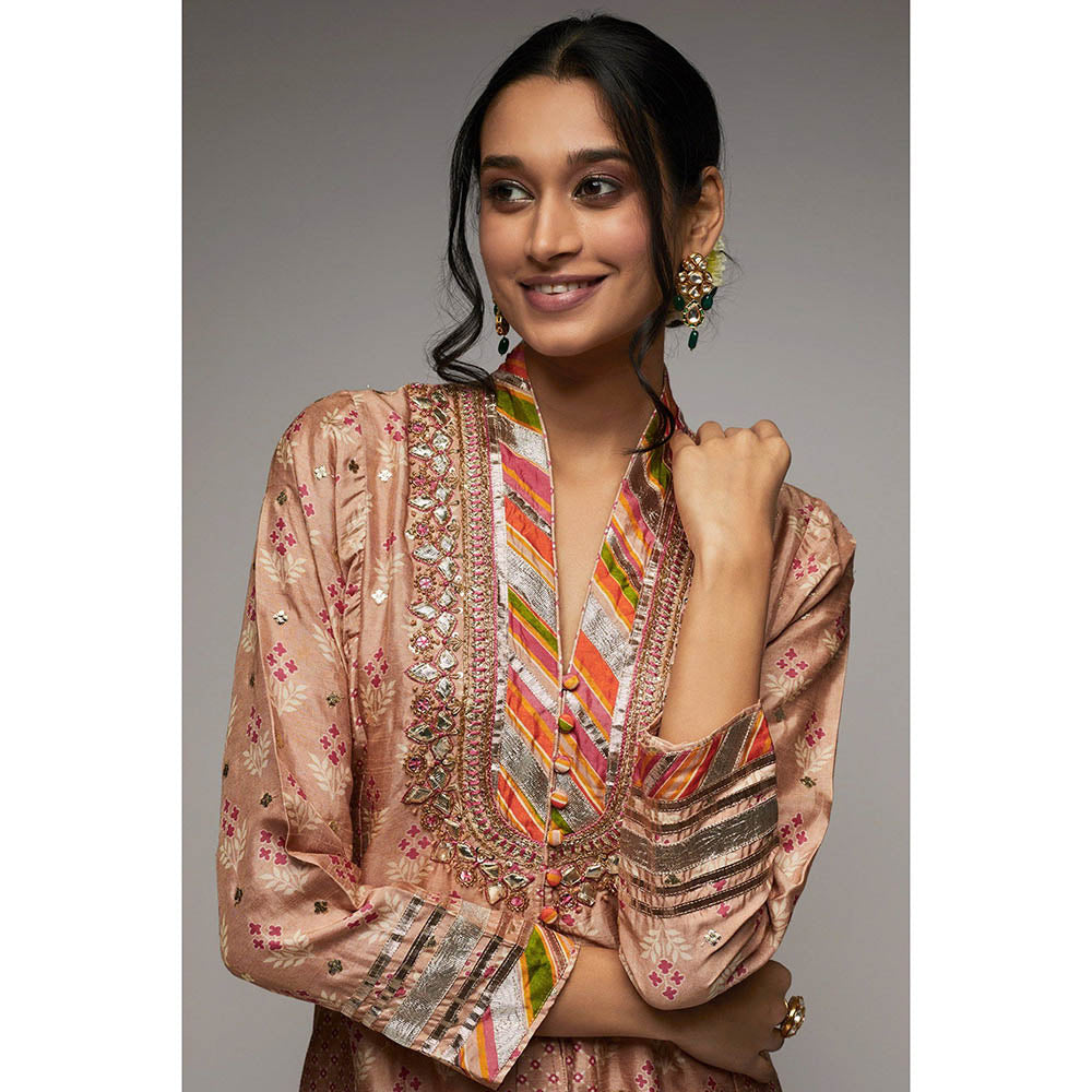 Gopi Vaid Blush Pink Tilla Fo Tunic
