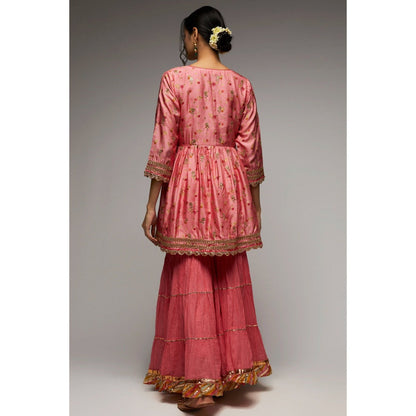 Gopi Vaid Pink Rashida Short Sharara (Set of 3)