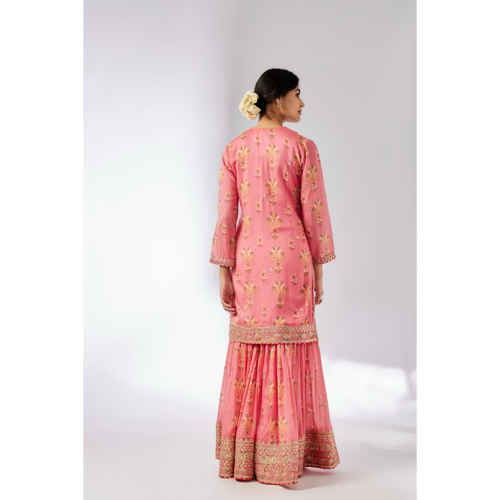 Gopi Vaid Pink Sadhna Sharara with Kurta and Dupatta (Set of 3)