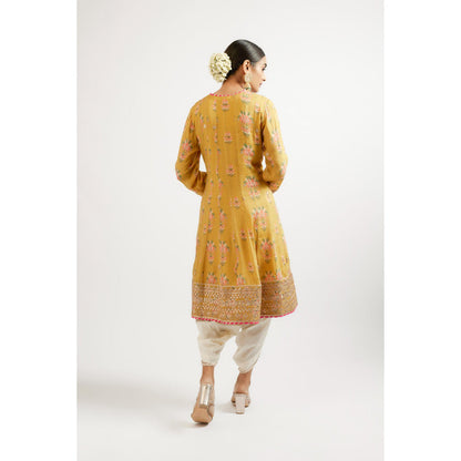 Gopi Vaid Mustard Ekta Dhoti with Kurta and Dupatta (Set of 3)
