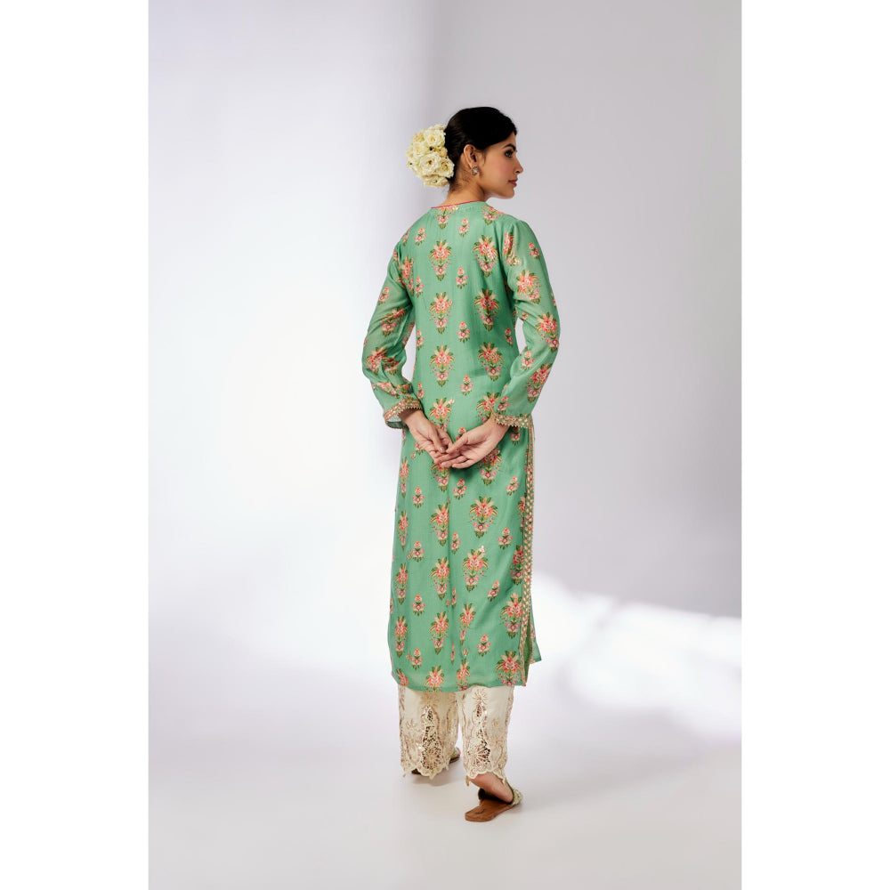 Gopi Vaid Green Dhara Kurta