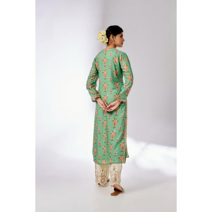 Gopi Vaid Green Dhara Kurta
