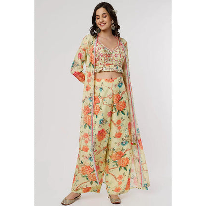 Gopi Vaid Kamli Panel pant cape set