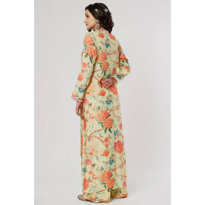 Gopi Vaid Kamli Panel pant cape set