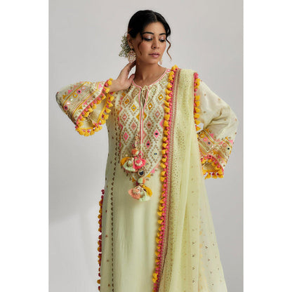 Gopi Vaid Nishika Long Kurta With Palazzo -Saachi Bhasin
