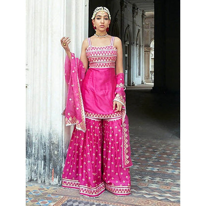 Gopi Vaid Aarva Strappy Kurta with Sharara and Dupatta