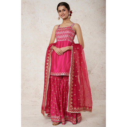 Gopi Vaid Aarva Strappy Kurta with Sharara and Dupatta