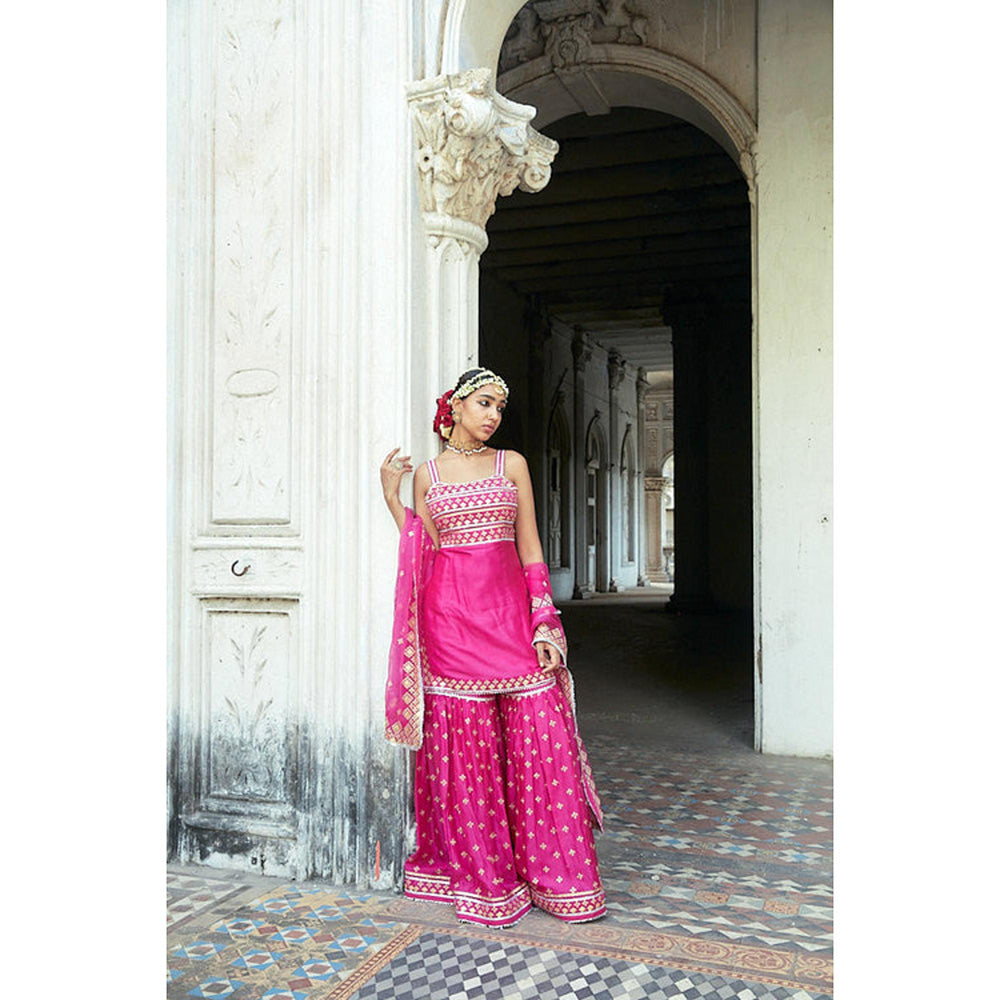 Gopi Vaid Aarva Strappy Kurta with Sharara and Dupatta