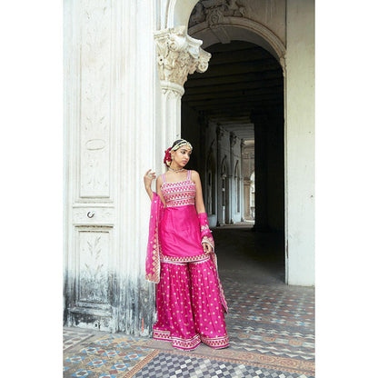 Gopi Vaid Aarva Strappy Kurta with Sharara and Dupatta