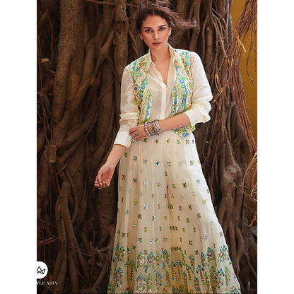 Gopi Vaid Aditi Rao Hydari In Amara Jacket Set with Flared Pants