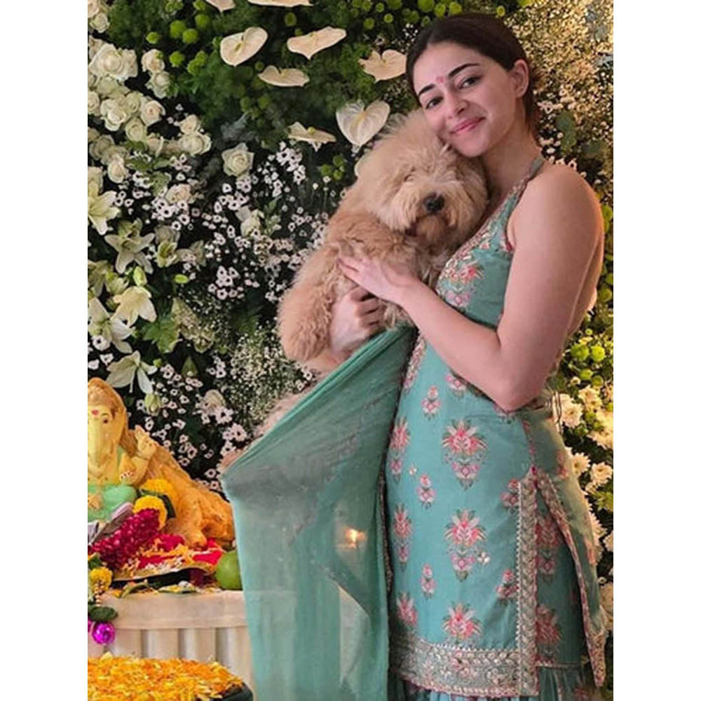 Gopi Vaid Ananya Pandey in halter Sharara set