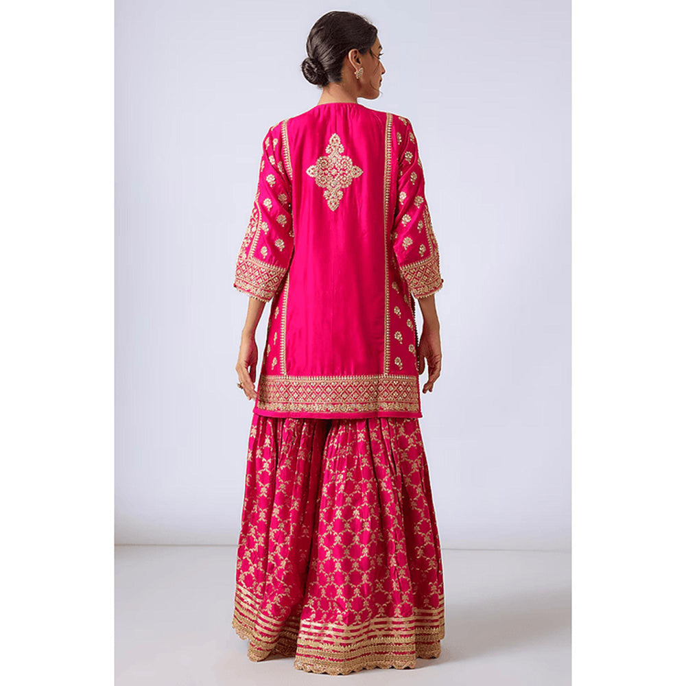 Gopi Vaid Marigold Brocade Short Garara Set