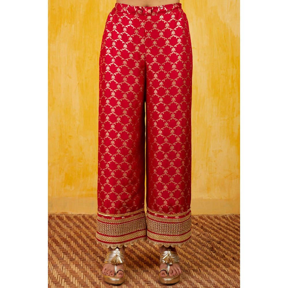 Gopi Vaid Marigold Brocade Tunic Set