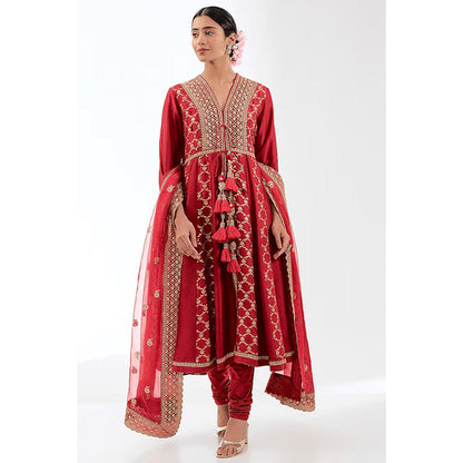 Gopi Vaid Marigold Brocade FO Set with Churidar