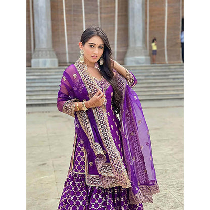 Gopi Vaid Marigold Brocade Strappy Set