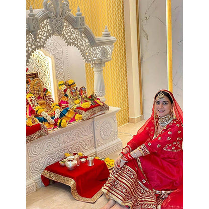 Gopi Vaid Marigold Peplum Sharara Set
