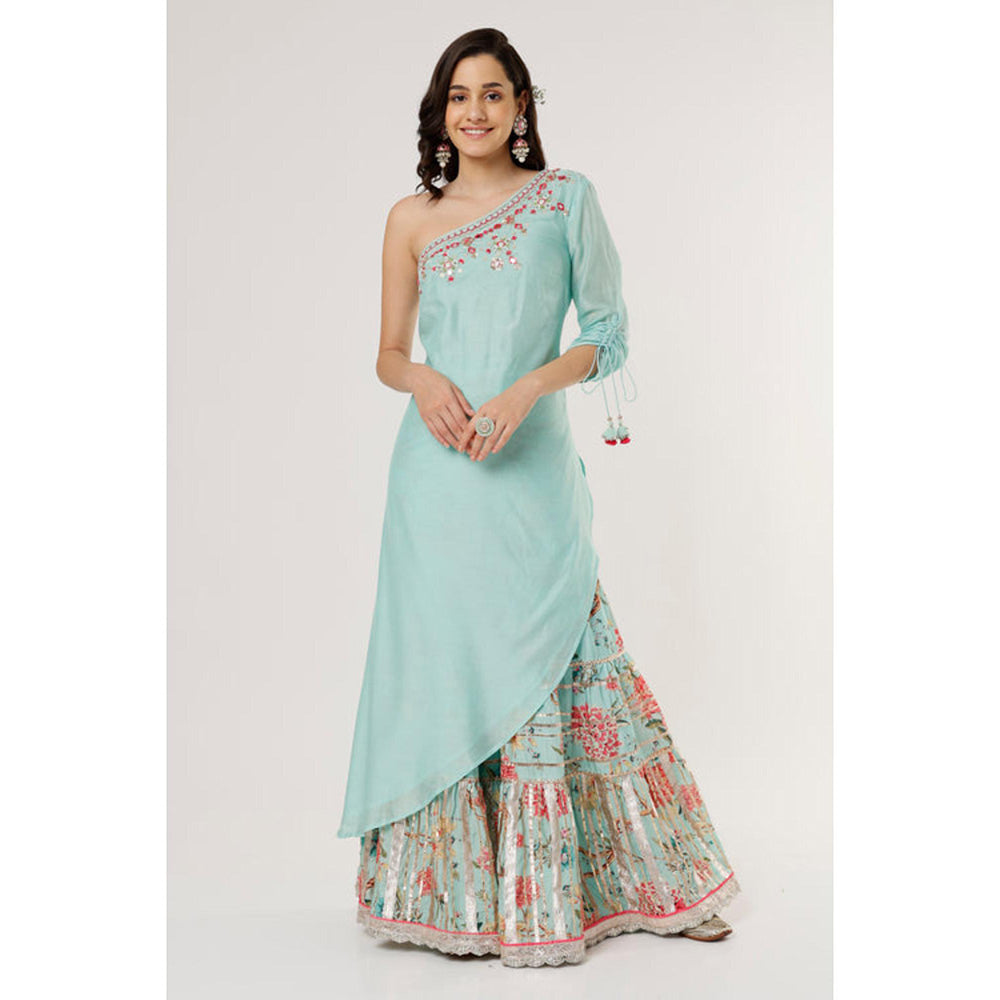 Gopi Vaid Ashana Asymmetrical plain viscous with sharara