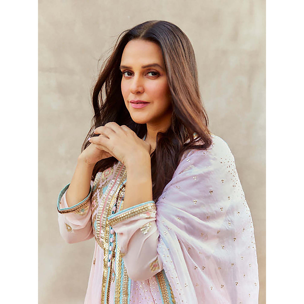 Gopi Vaid Neha Dhupia in Aziza tiered AG set