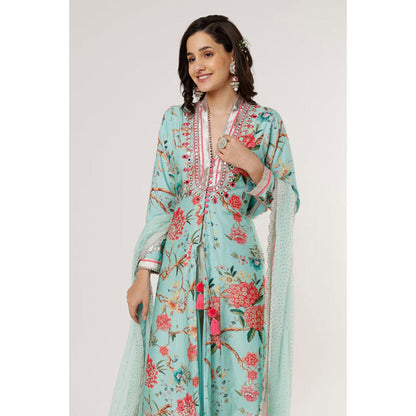 Gopi Vaid Kawal Jacket style Tunic Set with Dupatta