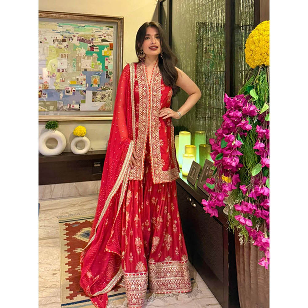 Gopi Vaid Dhriti Sleeveless Sharara Set-Saachi Daga