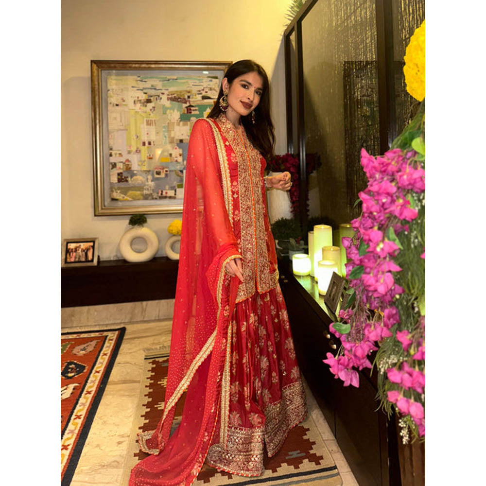 Gopi Vaid Dhriti Sleeveless Sharara Set-Saachi Daga