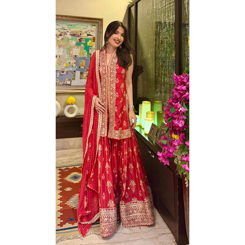 Gopi Vaid Dhriti Sleeveless Sharara Set-Saachi Daga