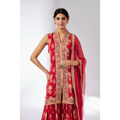Gopi Vaid Dhriti Sleeveless Sharara Set-Saachi Daga