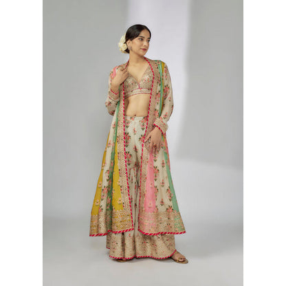 Gopi Vaid Harsha Long Jacket Sharara Set
