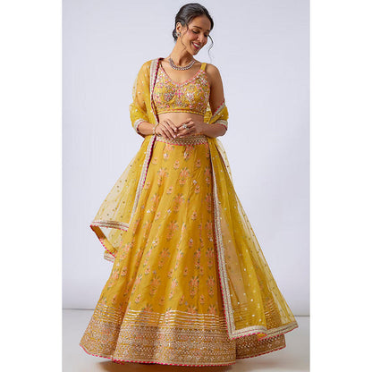 Gopi Vaid Malini Lehenga with Blouse and Dupatta