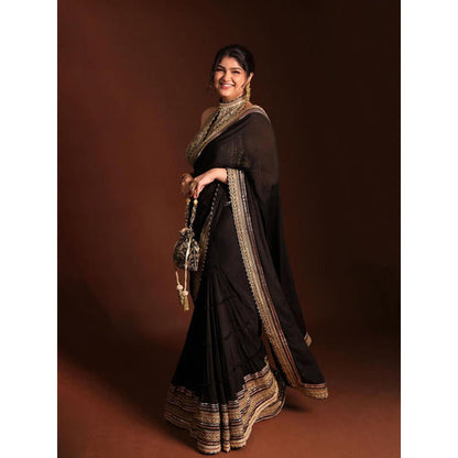 Gopi Vaid Golconda Kubbra Saree with Stitched Blouse