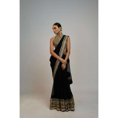 Gopi Vaid Golconda Kubbra Saree with Stitched Blouse