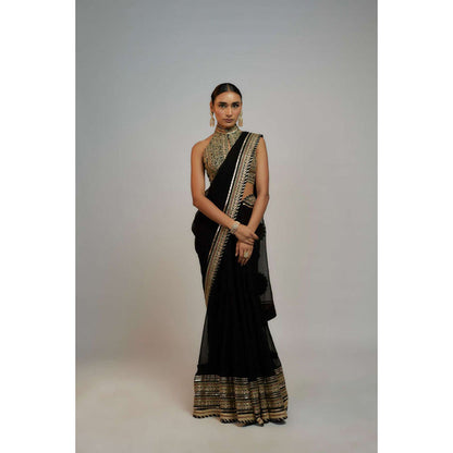Gopi Vaid Golconda Kubbra Saree with Stitched Blouse