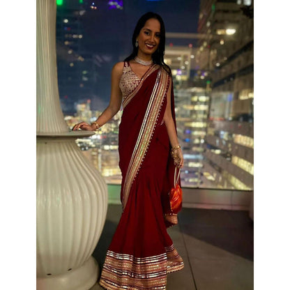 Gopi Vaid Golconda Kuban Saree with Stitched Blouse