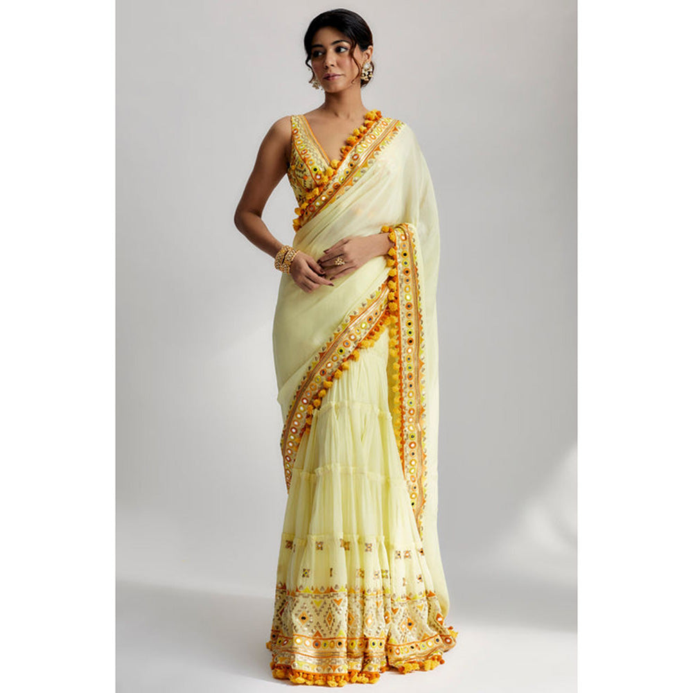 Gopi Vaid Srini Saree with Stitched Blouse