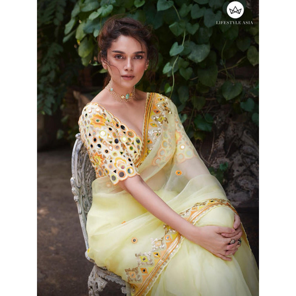 Gopi Vaid Aditi Rao Hydari In Priyal Saree with Stitched Blouse
