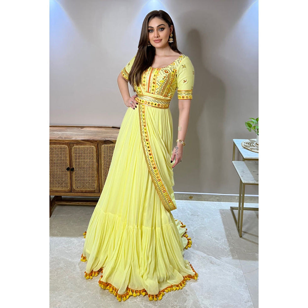Gopi Vaid Shefali Jariwala In Saree with Stitched Blouse Gown