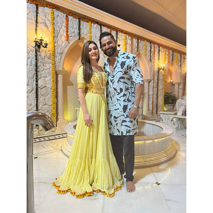 Gopi Vaid Shefali Jariwala In Saree with Stitched Blouse Gown