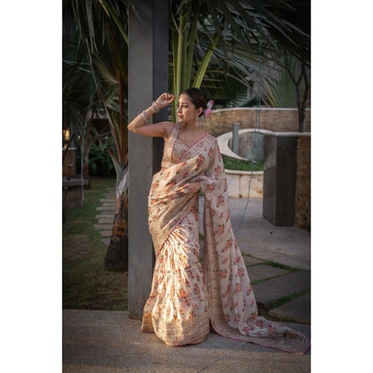 Gopi Vaid Mahira Saree with Stitched Blouse