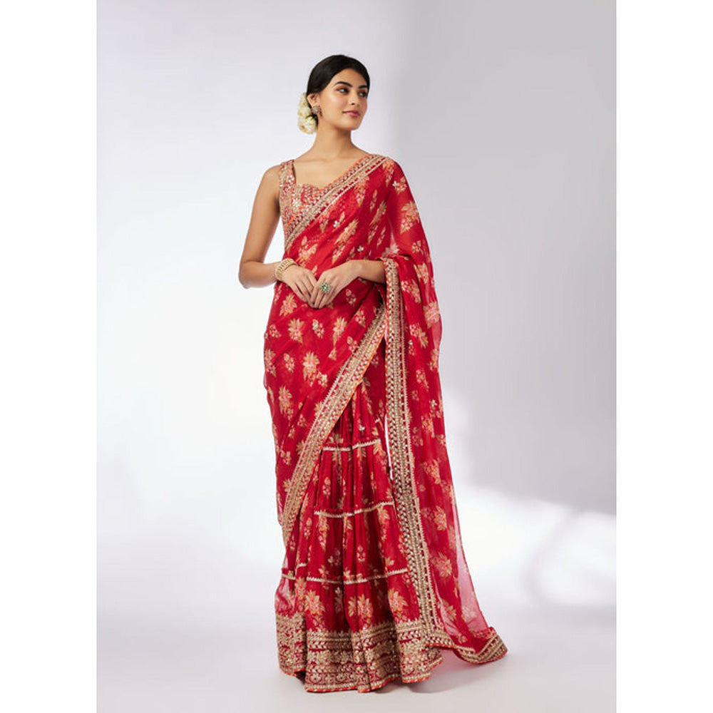 Gopi Vaid Mahira Saree with Stitched Blouse