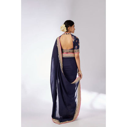 Gopi Vaid Anisha Saree with Stitched Blouse and Petticoat