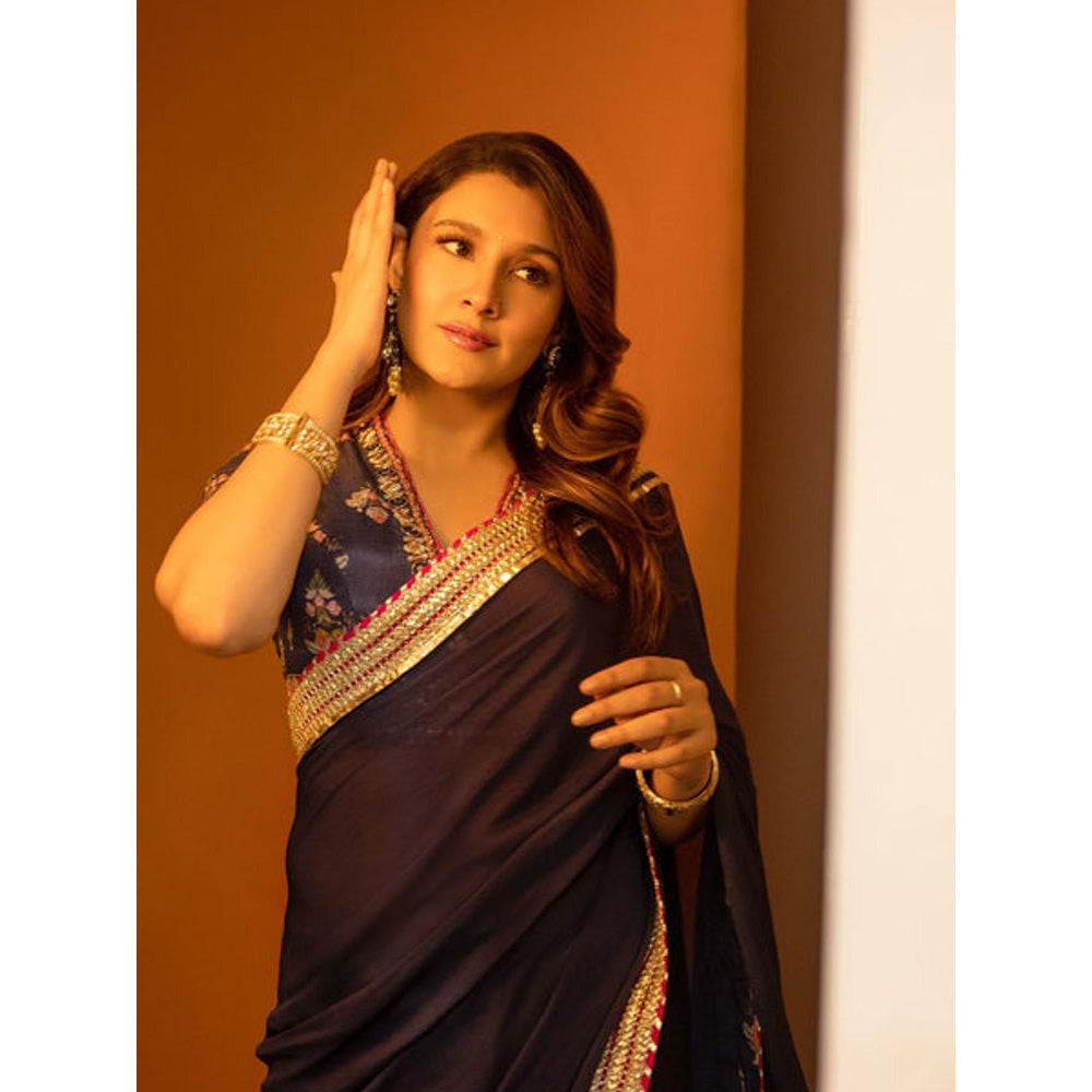 Gopi Vaid Anisha Saree with Stitched Blouse and Petticoat