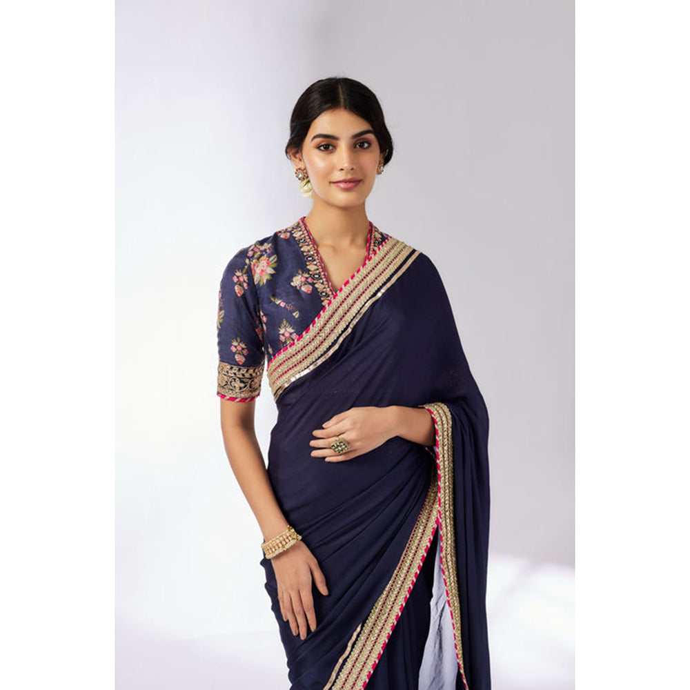 Gopi Vaid Anisha Saree with Stitched Blouse and Petticoat