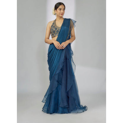 Gopi Vaid Ruchi Saree with Stitched Blouse