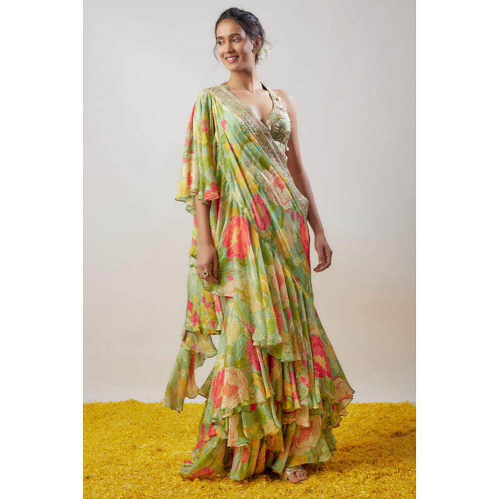 Gopi Vaid Disha Saree with Stitched Blouse
