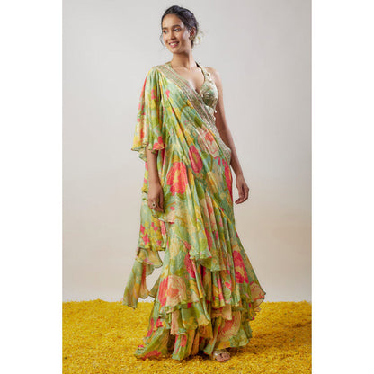 Gopi Vaid Disha Saree with Stitched Blouse